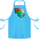 Curled Vanuatu Flag Day Football Cotton Apron 100% Organic Turquoise