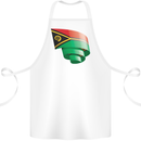 Curled Vanuatu Flag Day Football Cotton Apron 100% Organic White