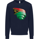 Curled Vanuatu Flag Day Football Kids Sweatshirt Jumper Navy Blue