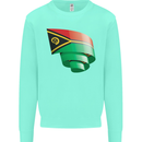 Curled Vanuatu Flag Day Football Kids Sweatshirt Jumper Peppermint