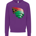 Curled Vanuatu Flag Day Football Kids Sweatshirt Jumper Purple