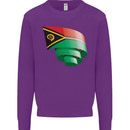 Curled Vanuatu Flag Day Football Kids Sweatshirt Jumper Purple