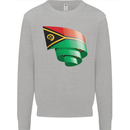 Curled Vanuatu Flag Day Football Kids Sweatshirt Jumper Sports Grey