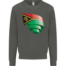 Curled Vanuatu Flag Day Football Kids Sweatshirt Jumper Storm Grey