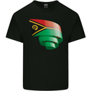 Curled Vanuatu Flag Day Football Kids T-Shirt Childrens Black