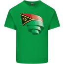 Curled Vanuatu Flag Day Football Kids T-Shirt Childrens Irish Green
