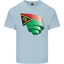 Curled Vanuatu Flag Day Football Kids T-Shirt Childrens Light Blue