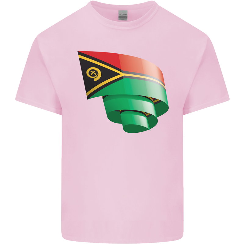 Curled Vanuatu Flag Day Football Kids T-Shirt Childrens Light Pink