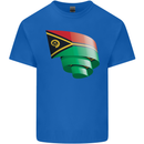 Curled Vanuatu Flag Day Football Kids T-Shirt Childrens Royal Blue