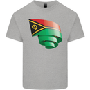 Curled Vanuatu Flag Day Football Kids T-Shirt Childrens Sports Grey