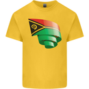 Curled Vanuatu Flag Day Football Kids T-Shirt Childrens Yellow