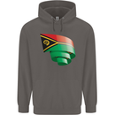 Curled Vanuatu Flag Day Football Mens 80% Cotton Hoodie Charcoal