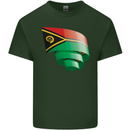 Curled Vanuatu Flag Day Football Mens Cotton T-Shirt Tee Top Forest Green