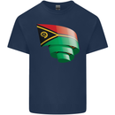 Curled Vanuatu Flag Day Football Mens Cotton T-Shirt Tee Top Navy Blue
