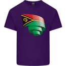 Curled Vanuatu Flag Day Football Mens Cotton T-Shirt Tee Top Purple