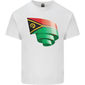 Curled Vanuatu Flag Day Football Mens Cotton T-Shirt Tee Top White