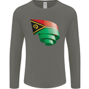 Curled Vanuatu Flag Day Football Mens Long Sleeve T-Shirt Charcoal
