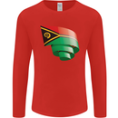 Curled Vanuatu Flag Day Football Mens Long Sleeve T-Shirt Red