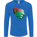 Curled Vanuatu Flag Day Football Mens Long Sleeve T-Shirt Royal Blue