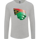 Curled Vanuatu Flag Day Football Mens Long Sleeve T-Shirt Sports Grey
