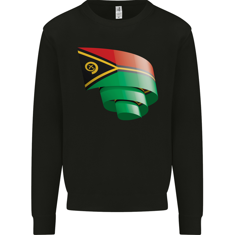 Curled Vanuatu Flag Day Football Mens Sweatshirt Jumper Black