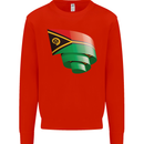 Curled Vanuatu Flag Day Football Mens Sweatshirt Jumper Bright Red