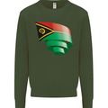 Curled Vanuatu Flag Day Football Mens Sweatshirt Jumper Forest Green