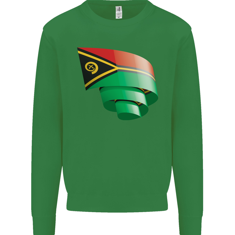Curled Vanuatu Flag Day Football Mens Sweatshirt Jumper Irish Green