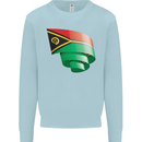 Curled Vanuatu Flag Day Football Mens Sweatshirt Jumper Light Blue