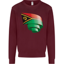 Curled Vanuatu Flag Day Football Mens Sweatshirt Jumper Maroon