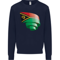 Curled Vanuatu Flag Day Football Mens Sweatshirt Jumper Navy Blue
