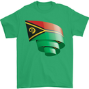 Curled Vanuatu Flag Day Football Mens T-Shirt 100% Cotton Irish Green