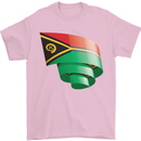 Curled Vanuatu Flag Day Football Mens T-Shirt 100% Cotton Light Pink