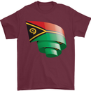 Curled Vanuatu Flag Day Football Mens T-Shirt 100% Cotton Maroon
