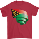 Curled Vanuatu Flag Day Football Mens T-Shirt 100% Cotton Red