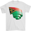 Curled Vanuatu Flag Day Football Mens T-Shirt 100% Cotton White