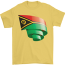 Curled Vanuatu Flag Day Football Mens T-Shirt 100% Cotton Yellow