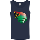Curled Vanuatu Flag Day Football Mens Vest Tank Top Navy Blue