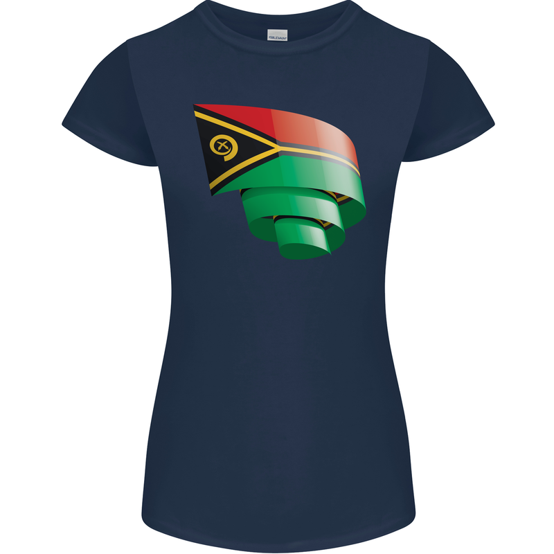 Curled Vanuatu Flag Day Football Womens Petite Cut T-Shirt