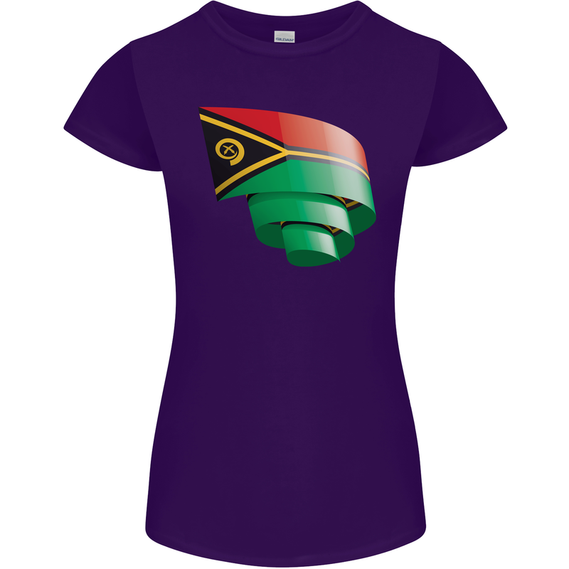 Curled Vanuatu Flag Day Football Womens Petite Cut T-Shirt