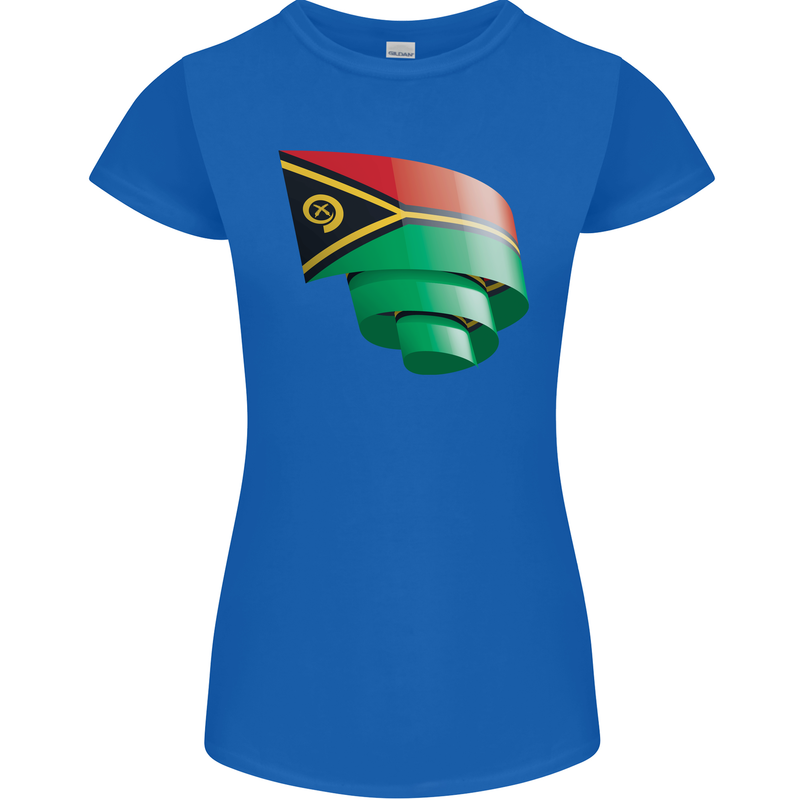 Curled Vanuatu Flag Day Football Womens Petite Cut T-Shirt