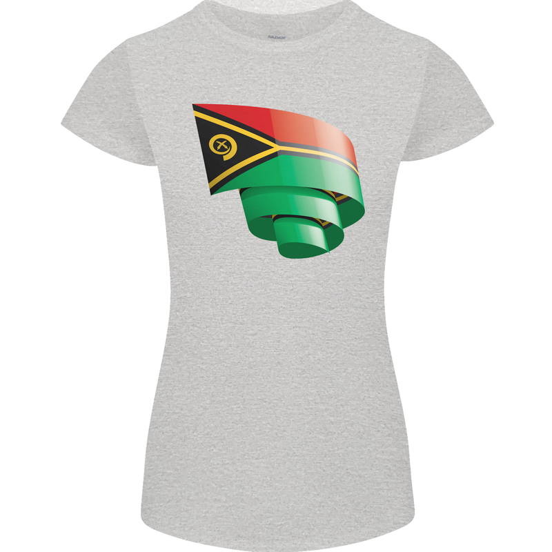 Curled Vanuatu Flag Day Football Womens Petite Cut T-Shirt