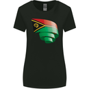Curled Vanuatu Flag Day Football Womens Wider Cut T-Shirt Black