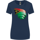 Curled Vanuatu Flag Day Football Womens Wider Cut T-Shirt Navy Blue