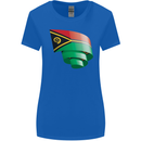 Curled Vanuatu Flag Day Football Womens Wider Cut T-Shirt Royal Blue