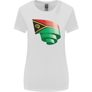 Curled Vanuatu Flag Day Football Womens Wider Cut T-Shirt White