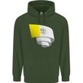 Curled Vatican Flag Childrens Kids Hoodie Forest Green