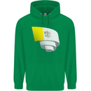 Curled Vatican Flag Childrens Kids Hoodie Irish Green