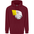Curled Vatican Flag Childrens Kids Hoodie Maroon