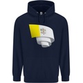 Curled Vatican Flag Childrens Kids Hoodie Navy Blue